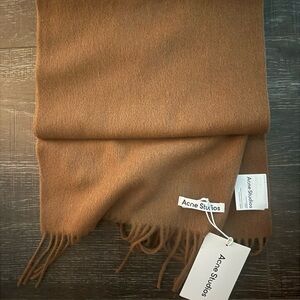 Acne Studios Fringe Wool Scarf  — Chocolate Brown — NWT